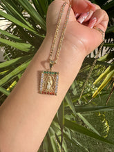 Load image into Gallery viewer, 3 color stone Virgencita necklace